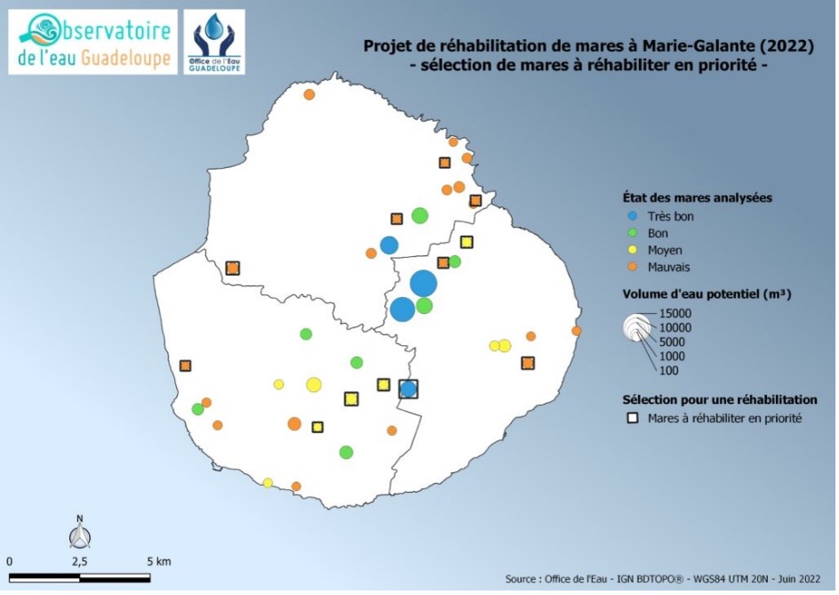 Réhabilitation des mares de Marie-Galante
